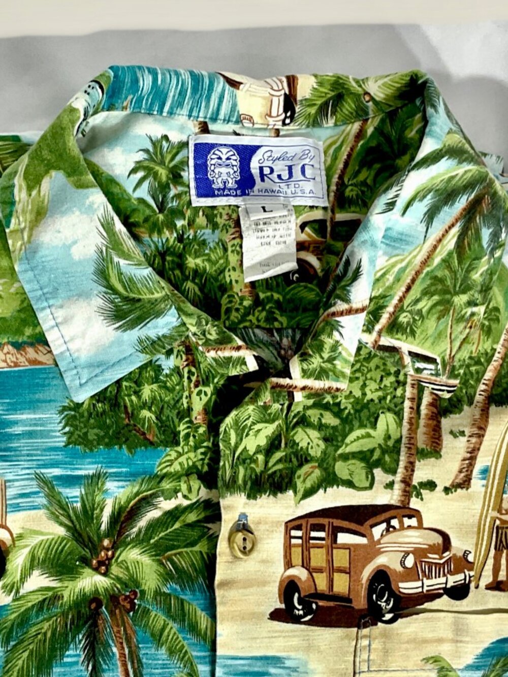 RJC Mens Sz L Hawaiian Shirt Made in the USA
